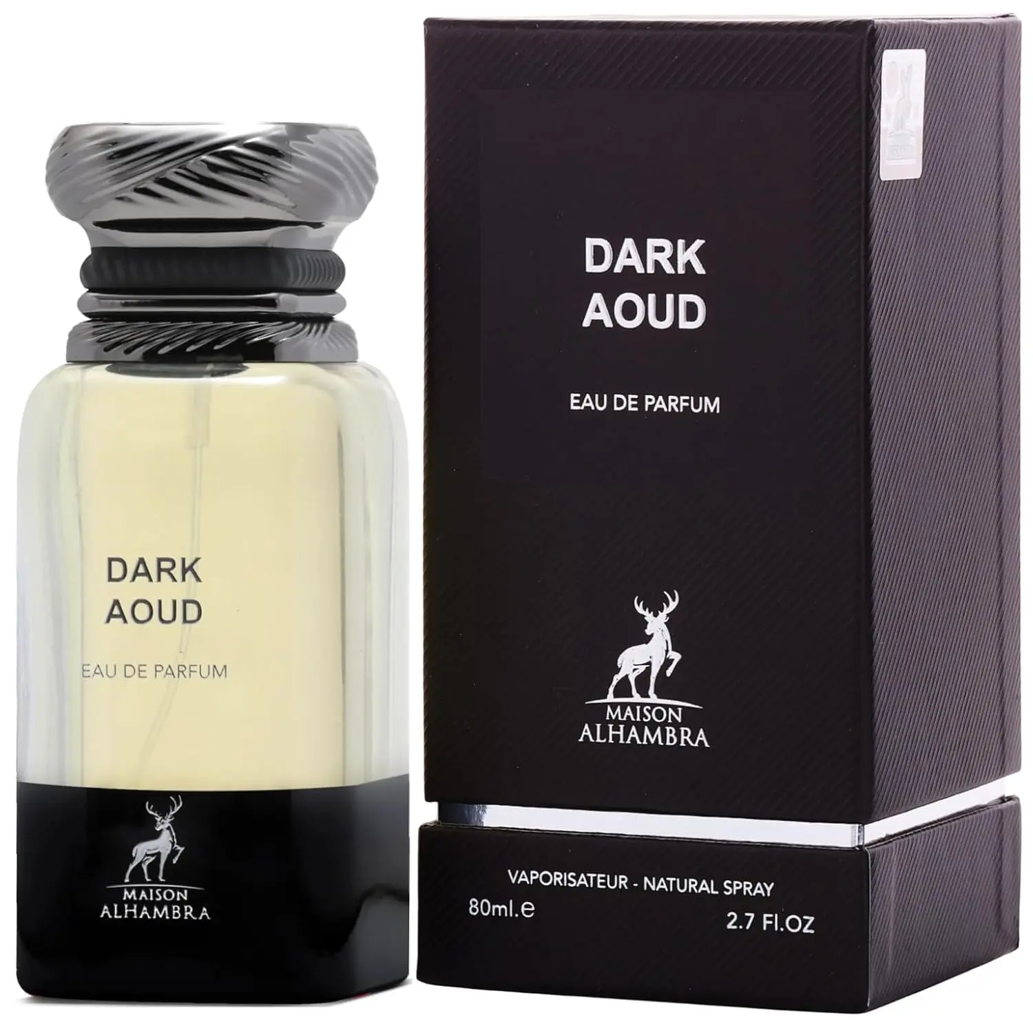 Lattafa Maison Alhambra Dark Aoud Unisex EDP Perfume Spray - Potent Aromatic Oud Fragrances, Spicy Woody Oriental Scent, Long-Lasting, Vegan Ingredients, 2.7 oz/80 ml
