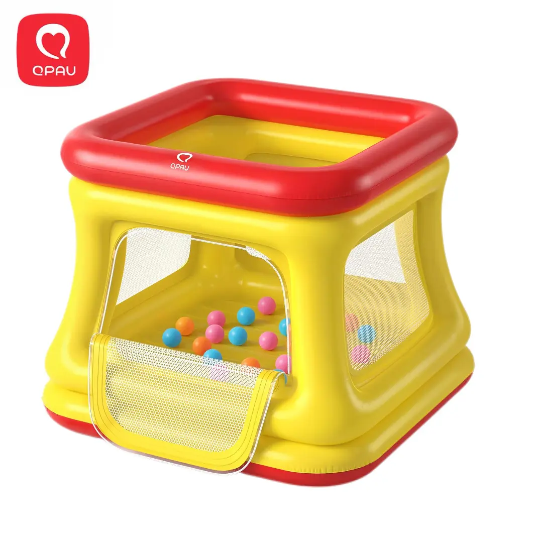 QPAU 3-in-1 Inflatable Bounce House for Toddlers 1-3,    Ball Pit & Trampoline Playpen with Pump & Safety Net, Indoor-Outdoor Baby Home Playground Equipment,  Kid's Birthday Gift homeessentials, back to school