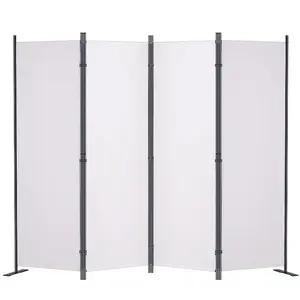 Fathersdaygift VEVOR Room Divider, 5.6 ft Room Dividers and Folding Privacy Screens (4-panel), Fabric Partition Room Dividers for Office, Bedroom, Dining Room, Study, Freestanding, Whitedealsforyoudays