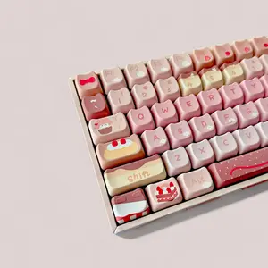 Chocolate Strawberry Keycap Set, MAO Profile, Cute Art, PBT, Cherry MX Stem, Dye-Sub Legends