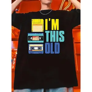 Men'S Summer Casual Round Neck Print T-Shirt,100% Cotton Short Sleeve Crew Neck Tee - Casual & Party Wear for Birthdays, Holidays, Sports - Machine Washable Gift for Friends