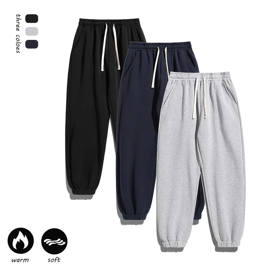 Men's Polyester Mid-Waist Drawstring Joggers - Stretch Fabric, Loose Pockets, Regular Style, Standard Sizes, Youthful Street Fashion, Autumn-Winter, Casual Sporty Occasions, Elastic Waist Sweatpants, Fitted, No