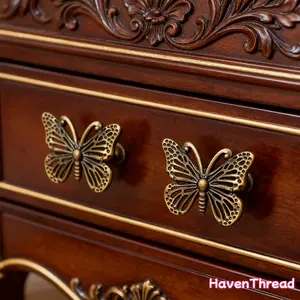 6pcs Vintage Butterfly Handle Accessory Set with Hollow-Out Carving Craft for Craft Making/Vintage Decoration/DIY Creativity/Wardrobe/Drawer/Jewelry Box Upgrade