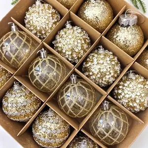 2025 New 16PCS 2.36" Champagne Christmas Balls 🎄✨ - Multi-Color Classic Ornaments for Xmas Tree/Indoor Living Room/Outdoor Yard, Perfect for Party/Birthday/Wedding, Black Friday Deal: Ideal Christmas/New Year Gift 🎁