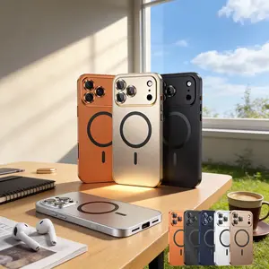 Alloy Aluminum Metal Frame with MagSafe Magnetic PC Backboard (Not a full metal case), for iPhone 17 Pro Max 17 Air 17Pro 16 15 14 13 12 Pro Max Ultra Thin Phone Cover with Full Coverage Lens Protector Support Wireless Charging Durable Shockproof Casing