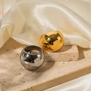 Minimalist Metal Stackable Golden Rings Unisex Gothic Shiny Design Premium Quality Daily Party Wear Valentine Christmas Thanksgiving Jewelry