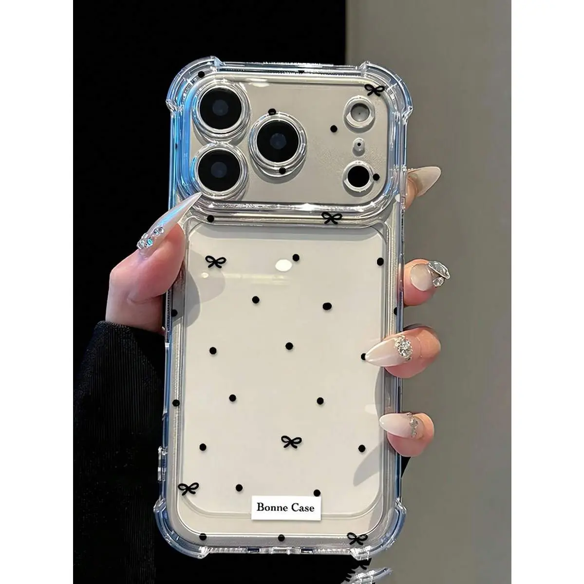 Clear Phone Case for iPhone 17 16 Pro Max Plus 15 14 13 12 11 Air E Ladybug Floral Dots Pattern Magnetic Sunction Acrylic Back Ful Body Protective Cover Protection Wireless Shockproof Transparent Silicone Casing
