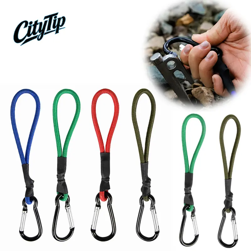 6-Pack Heavy Duty Bungee Cords with Hook Ends, Carabiner Clips, Elastic Rope - Camping Tent, Truck Storage Secure Hold Tie Down Outdoor Gear Straps