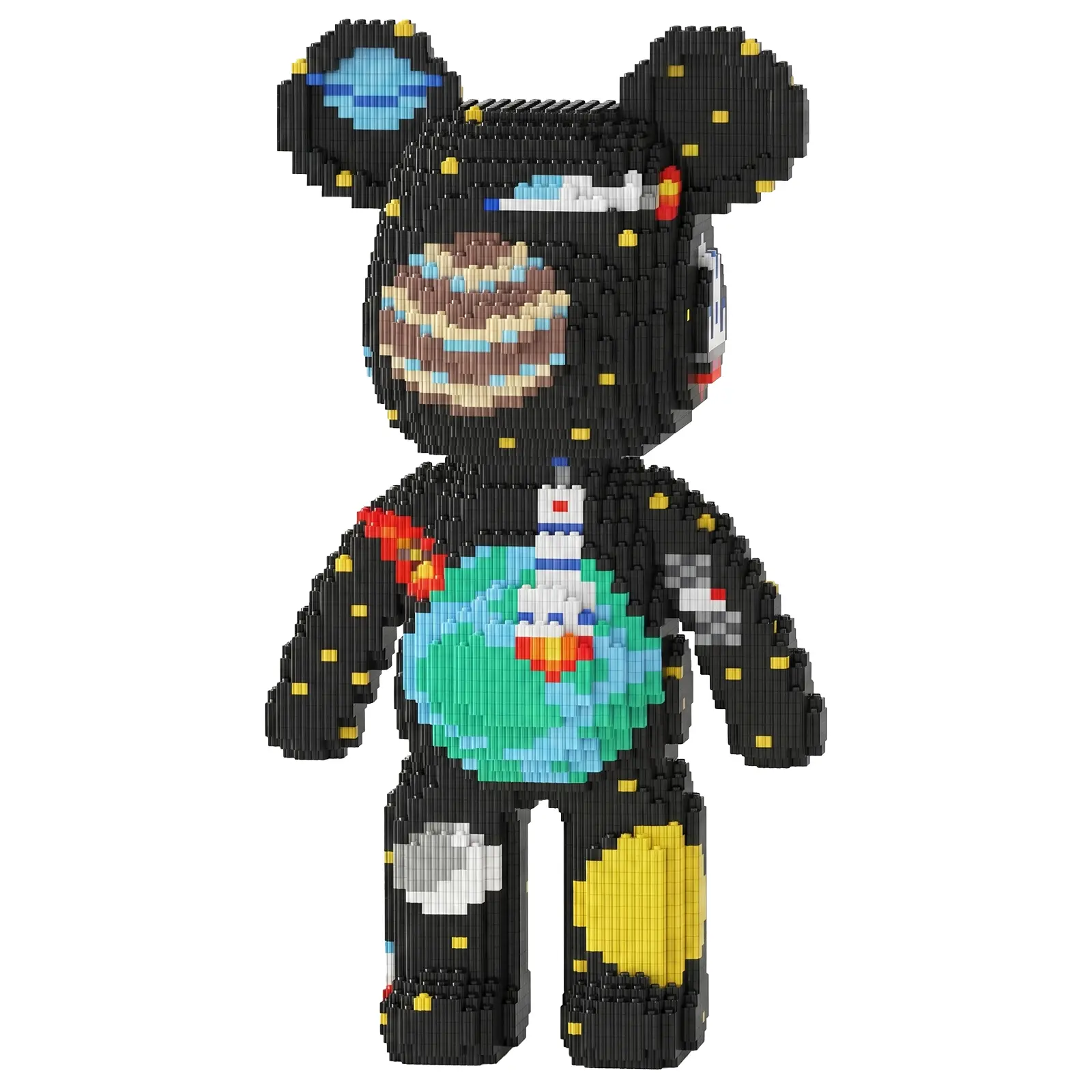 Space Drawer Bear Micro Building Blocks Set, 3688PCS DIY Collectible Figure with Drawer, Creative Project Gift
