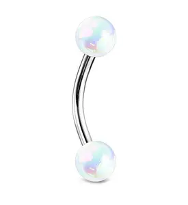 White Ory Stainless Steel Curved Barbell