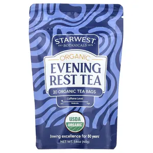 Starwest Botanicals Organic Evening Rest Tea, Caffeine Free, 20 Organic Tea Bags, 1.4 oz (40 g)