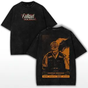 Vintage Fallout Graphic T-Shirt – Oversized Streetwear Gamer Tee, Heavyweight 260GSM, Double-Sided Print, Retro Post-Apocalyptic Aesthetic