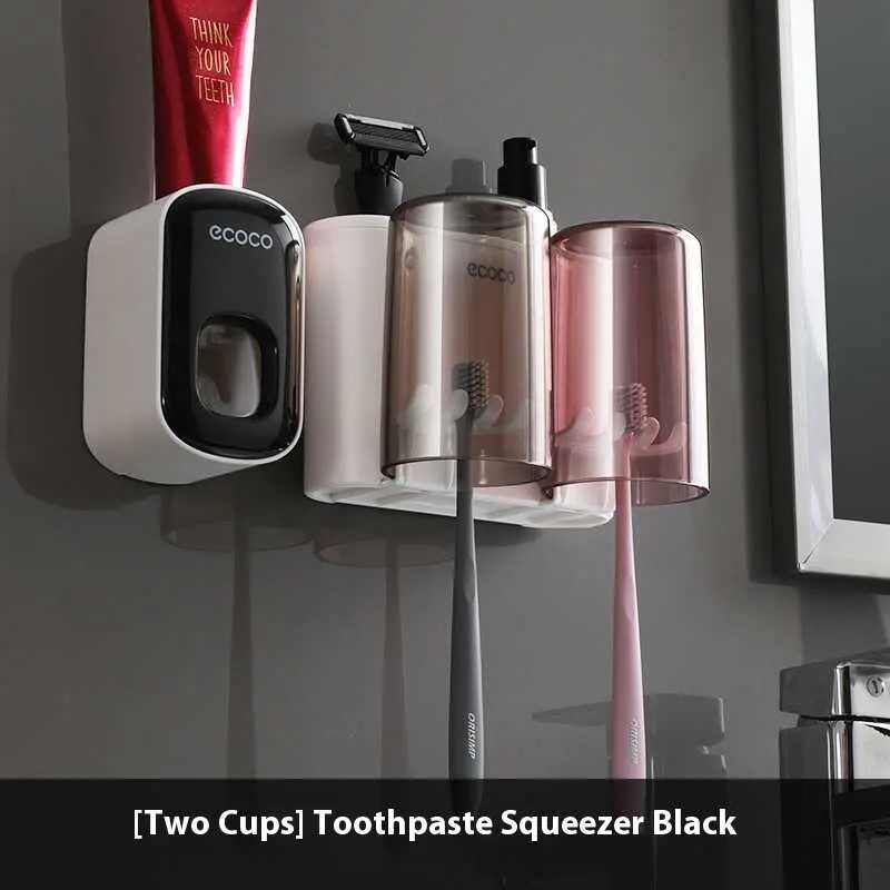 Two cup toothbrush holders black and white