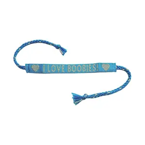 i love boobies! Woven Bracelet - Stormy Sky