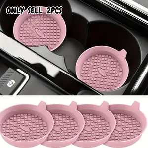2PCS Silicone circular coaster, silicone anti slip and waterproof car coaster, car anti slip silicone coaster, Car Accessories, Car Auto Accessory