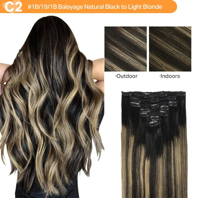 #(T1B/19)P1B Natural Black to Light Blonde
