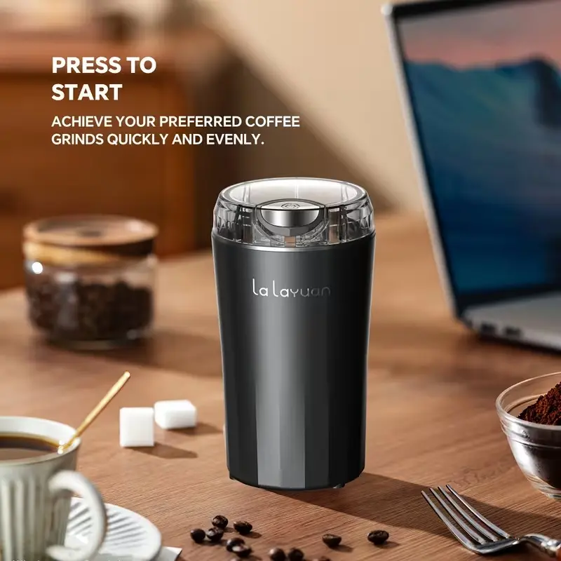 Electric Coffee Grinder, 200W Powerful Motor, Upgraded Durable Blades -Ultra-Fine Even Grinding, Stainless Steel Chamber, One-Touch Start, Overheat Protection, 2.7oz/12 Cups Capacity, 110V US Plug, Multi-Purpose for Coffee Beans, Spices, Nuts, Grains