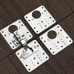 10pcs Stainless Steel Hinges, Door Cabinet Hinge Repair Kit, Easily Fix Cupboard Doors With Flat Brackets & Holes With Screws