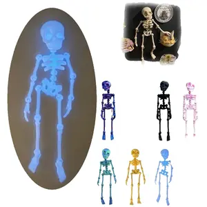 3D Printed Vintage Skeleton Magnetic Figurine – 6-Color Posable Human Skeleton with Movable Joints, Funny Fridge Magnets for Refrigerator, Whiteboard & Kitchen Halloween