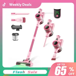 [WeeklyDeals]S2 Cordless Vacuum, 2-Mode Strong Suction & 55-Min Runtime, Anti-Tangle Rechargeable Stick Vacuum with Green LED for Easy Daily Cleaning , Lightweight 2-in-1 Handheld with Self-Standing Design for Floors, Carpets, Sofa, Tiles, Cars