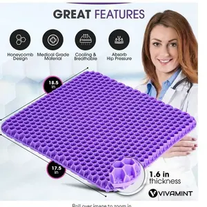 Foreign trade ice pad, colorful gel processed seat cushion, honeycomb colorful large-size car pad, silicone soft cushion, factory price