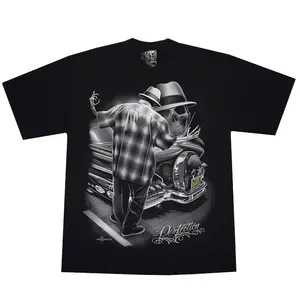 David Gonzales Men's Oversized Loose Cotton Clothes - Perfection Lowrider Gangster Homies Skeleton Dga Art T-Shirt, Sweatshirt, Hoodie for Chicanos Menswear Tops