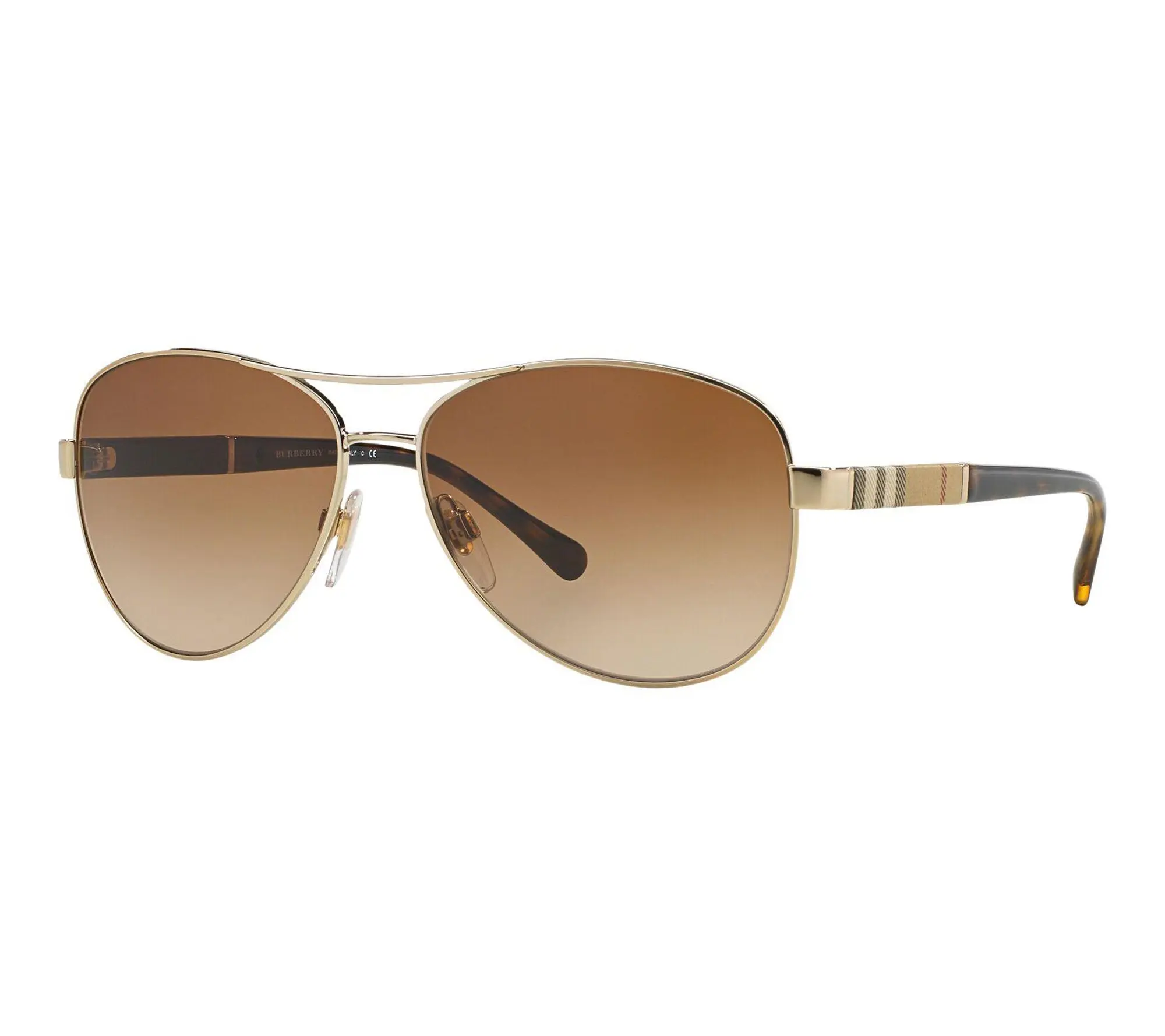 Burberry BE3080 Sunglasses - Light Gold/Brown Burberry BE3080 Sunglasses - Light Gold/Brown