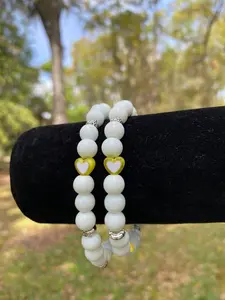 Palace White Beaded Bracelet 1 pc with Heart Charm No Additional Attributes Specified