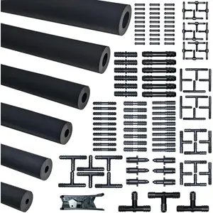 Unicaravan Silicone Vacuum Hose Kit 10FT 6PCS 1/8" 5/32" 3/16" 1/4" 5/16" 3/8" With Vacuum Connector 12 Sizes 113PCS,Tube Cutter,Matte Black Tubing,Automotive Marine & Industrial Use