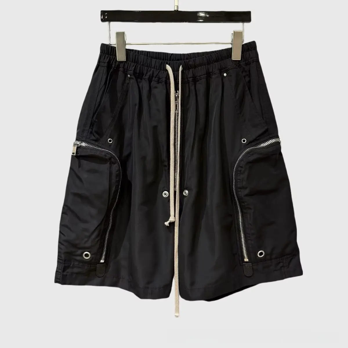 Men's Dark RO Style Cargo Shorts - Plain Breathable Knee-Length Straight Cut, Multiple High-Capacity Pockets, Drawstring Waist, Standard Sizes, Matching Tee, Cargo Trousers Alternative
