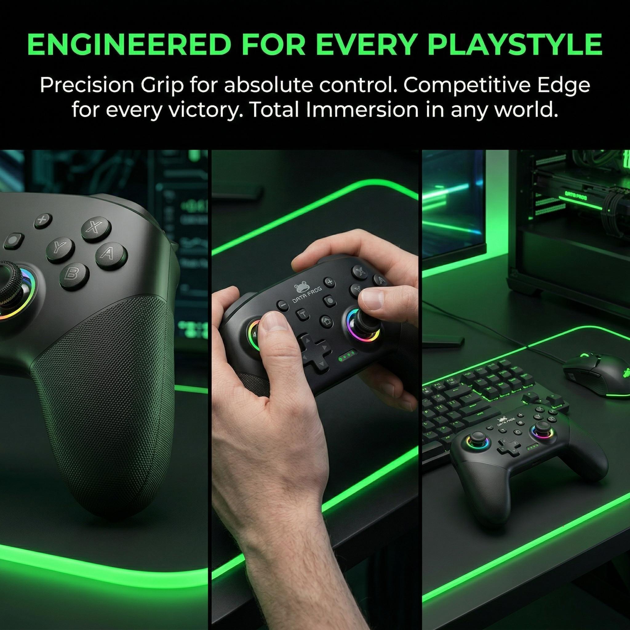 Wireless Bluetooth Game Controller For Switch Smart Game Controller, Pro Controllers Compatible with 6-Axis Sensor/C Button/Hall Effect Joysticks/Macro/Wake-up/RGB LED Light/Dual Vibration, Bluetooth Gamepad for Switch/Lite/OLED/PC/ios/android/PC