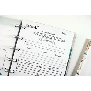 Self Care Inserts for the Mini Happy Planner, Fits 7-Disc Notebook, Mini Happy Planner Wellness Inserts, Wellness Planner (Planner Sold Separately)
