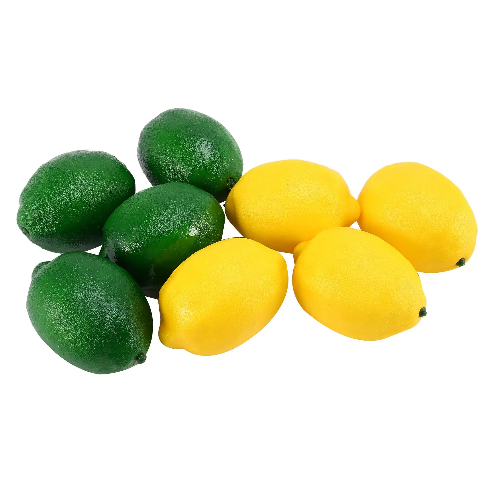 8-Pack Decorative Artificial Lemon & Lime Fruit Ornaments for Vase Filler, Basket, Bowl, Home Kitchen Party Decoration (Yellow, Green)
