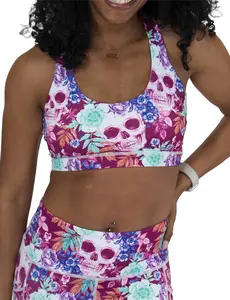 CVG Butterfly Back Bra Tropiskull Strappy Sports Bras Soft Comfy Bra