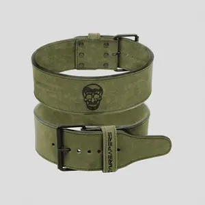 Gymreapers 10mm Single Prong Weightlifting Belt - Green Leather for Serious Training