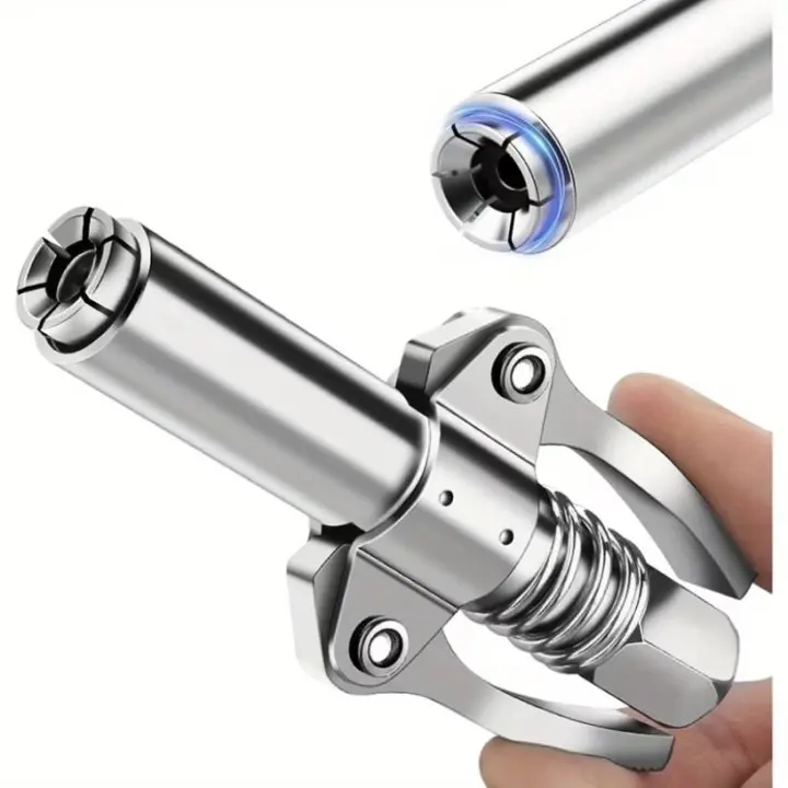 Strong Lock Quick Release Grease Coupler Set, Grease Gun Coupler Adapter, High Pressure Grease Nozzle, Grease Coupler Kit, Grease Gun Nozzle & Grease Nozzle, NPT Grease Gun Stainless Steel Lubrication Adapter Kit with Hose