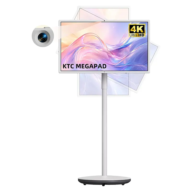 KTC MEGAPAD A32Q7S 32" 4K UHD Flat Screen Smart Portable TV - Android 14 Google EDLA Touch Screen, 8G RAM+128G Storage, Octa-core CPU, 800W Built-in Webcam for Video Call, 8550mAh Battery, Smart TV Compatible