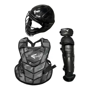 Easton Black Magic 3.0 Catcher Gear Set for Youth Baseball - Helmet, Chest Protector & Leg Guards Black Camo Ages 6-9