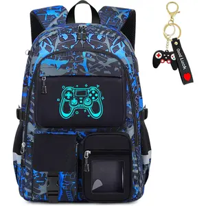 School Backpack for Boys - Gamer Boys Laptop Backpack for Kids Children Teens Elementary Middle School Students - 18" Huge Capacity School Book bag with Multiple Pockets back to shcool