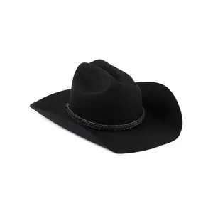 Lack of Color The Ridge – Black 100% Australian Wool Cowboy Hat with Cattleman Crown, Flicked Brim