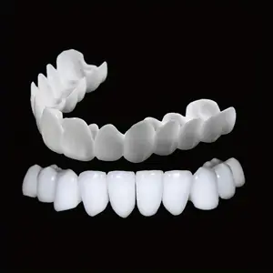 New Generation Instant Smile False Teeth Silicone Fake Tooth Set, Whitening Tooth Stickers, Upper Teeth + Lower Teeth + Dental Gel