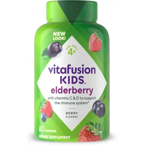 Vitafusion Kids Elderberry Gummy Vitamins, Delicious Immune Support Gummies for Kids, 60Ct