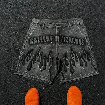 Rhine Stone Ripped Jorts TikTok Shop - Main Image