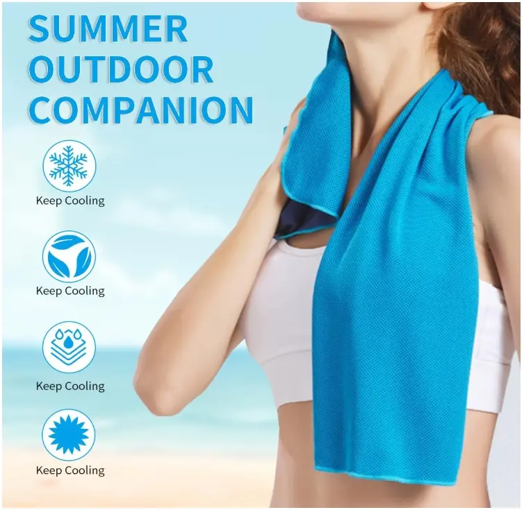 5 Pack Cooling Towels, 40 Inches X 12 Inches, Breathable Soft Chilly Microfiber Towel for Yoga, Sport, Running, Workout, Gym, Camping and Fitness, Multicolor