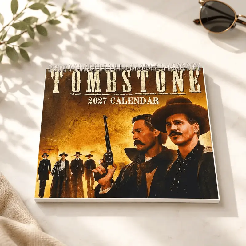 Tombstone 2026–2027 Wall Calendar, Doc Holliday & Wyatt Earp Calendar, Classic Western Movie Gift for Fans
