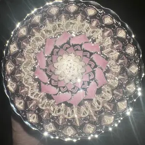 Pink Lotus Pattern Silver Handmade Royal Teacup with 3D Silver Lotus