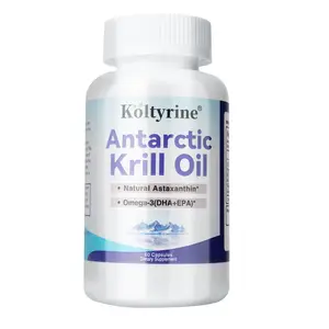 Koltyrine Antarctic Krill Oil Supplement with EPA & DHA Omega 3, Phospholipids & Astaxanthin, 1000mg, 120 Capsules, Pure Antarctic Source, Enhanced Absorption, Supports Joint & Cardiovascular Health - Fitness, Healthcare