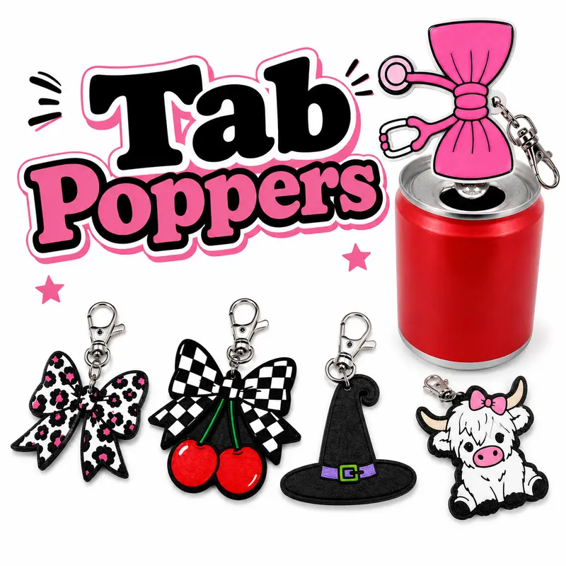 Tab Poppers – Themed XL Edition Can Tab Openers with keychain clasp