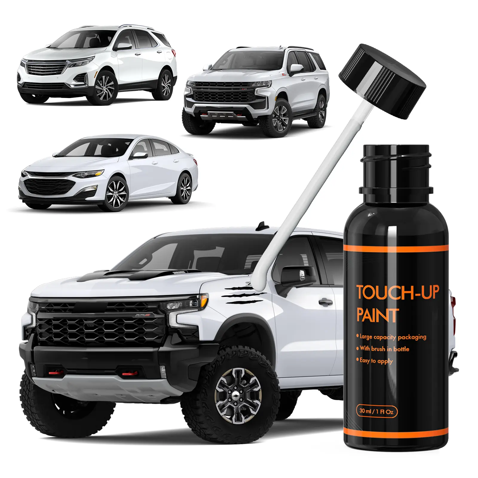 【Shipped from US FBA Warehouse】XTryfun Chevrolet Summit White/Radiant Red Special-Purpose Touch Up Paint 30ML Multi-Color Kit - Compatible with Silverado/Equinox etc., Quick Dry Repair for Front Bumper/Door Scratches, Ideal for Daily Scuffs
