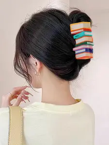Book-shaped hair clip, cute hair accessory, Ponytail Claw Clip, suitable for ponytails, minimalist headwear, suitable for thick hair, suitable for everyday wear, vacations, dates, and other occasions, and also makes a delightful little gift.